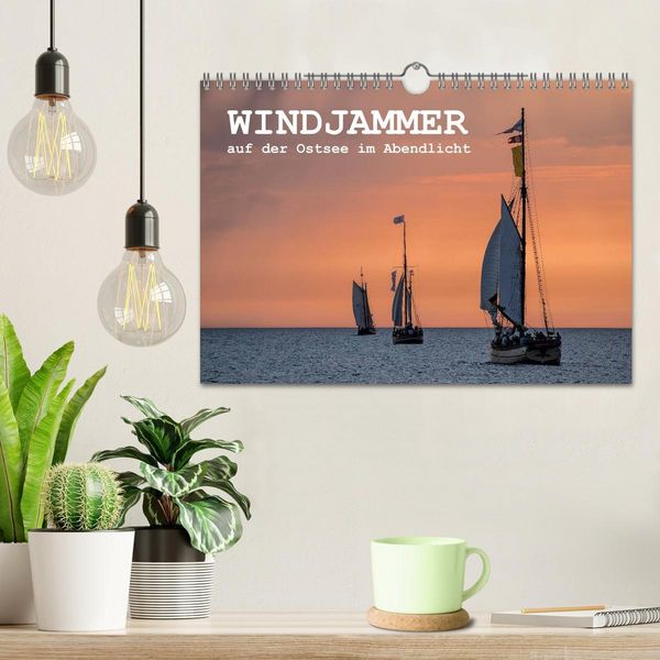 Produktbild: Windjammer auf der Ostsee im Abendlicht (Wandkalender 2026 DIN A4 quer), CALVENDO Monatskalender