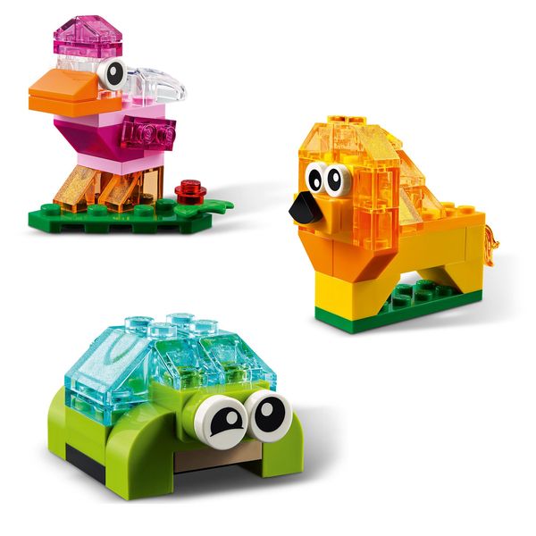 LEGO Classic 11013 Kreativ-Bauset mit durchsichtigen Steinen und Tieren