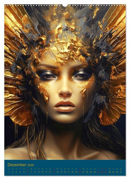 Produktbild: Engel. Goldverzierte Sch&ouml;nheiten in zeitloser Eleganz (hochwertiger Premium Wandkalender 2026 DIN A2 hoch), Kunstdruck in Hochglanz