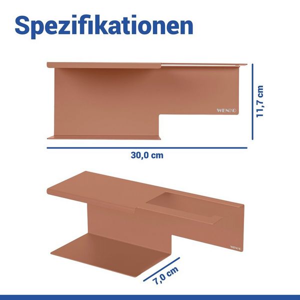Produktbild: Turbo-Loc&reg; Toilettenpapierhalter mit Ablage Mod. Lizan Braun, Befestigen ohne Bohren