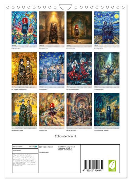 Produktbild: Echos der Nacht (Wandkalender 2027 DIN A4 hoch), CALVENDO Monatskalender