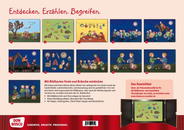 Produktbild: St. Martin feiern mit Emma und Paul. Kamishibai Bildkartenset.