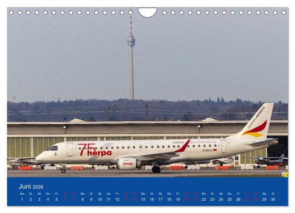 Produktbild: Besondere Flugzeuge am Flughafen Stuttgart (Wandkalender 2026 DIN A4 quer), CALVENDO Monatskalender
