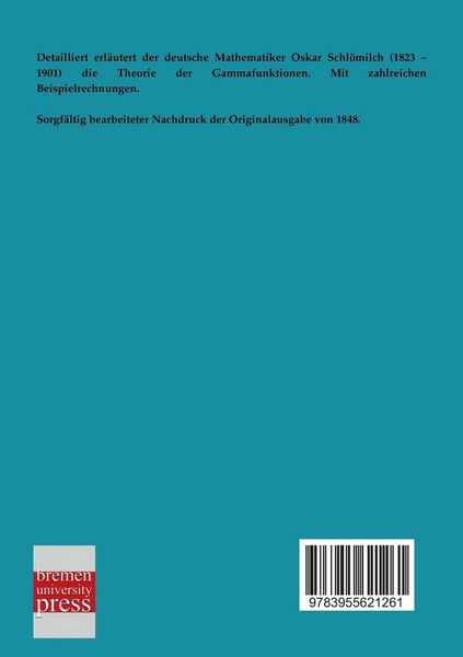 Produktbild: Analytische Studien: Theorie der Gammafunktionen