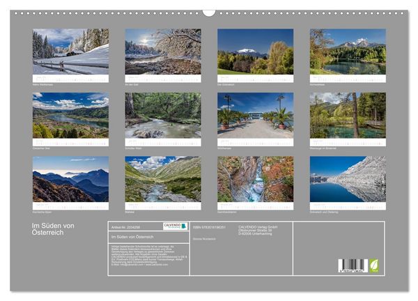 Produktbild: Im S&uuml;den von &Ouml;sterreich (Wandkalender 2026 DIN A2 quer), CALVENDO Monatskalender