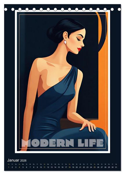 Produktbild: Art-D&eacute;co Vintage-Poster (Tischkalender 2026 DIN A5 hoch), CALVENDO Monatskalender