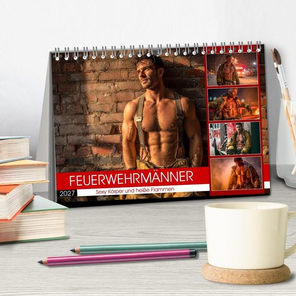 Produktbild: Feuerwehrm&auml;nner - Sexy K&ouml;rper und hei&szlig;e Flammen (Tischkalender 2027 DIN A5 quer), CALVENDO Monatskalender