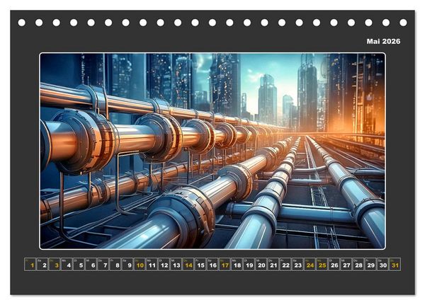Produktbild: Zukunftsvision Megacity (Tischkalender 2026 DIN A5 quer), CALVENDO Monatskalender