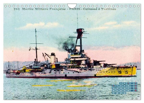 Produktbild: Fregatten, Kreuzer, Panzerschiffe &ndash; historische Karten von Kriegsschiffen (Wandkalender 2026 DIN A4 quer), CALVENDO Monatskalender