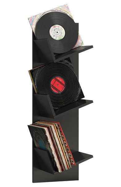 Produktbild: Holz B&uuml;cher Schallplatten LP H&auml;nge Wandregal Sulda