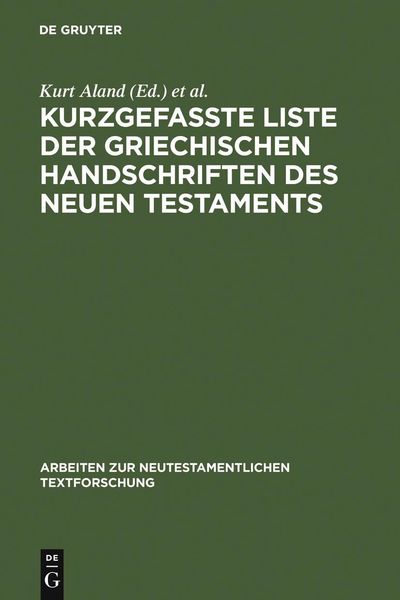 Produktbild: Kurzgefa&szlig;te Liste der griechischen Handschriften des Neuen Testaments