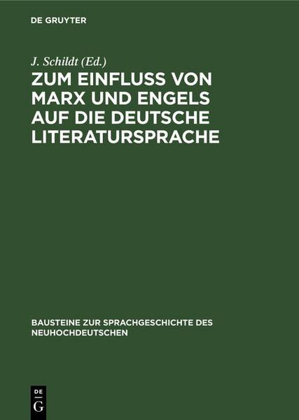 Produktbild: Zum Einflu&szlig; von Marx und Engels auf die deutsche Literatursprache