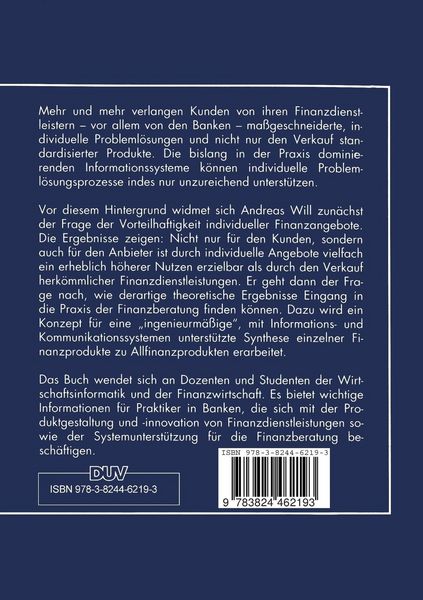 Produktbild: Die Erstellung von Allfinanzprodukten