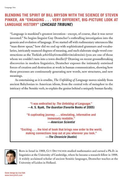 Produktbild: The Unfolding of Language