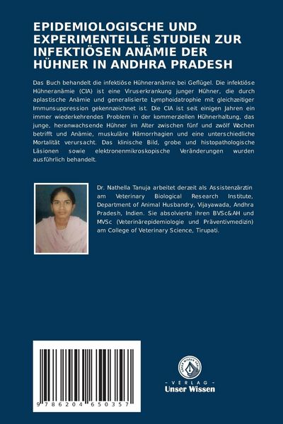 Produktbild: EPIDEMIOLOGISCHE UND EXPERIMENTELLE STUDIEN ZUR INFEKTI&Ouml;SEN AN&Auml;MIE DER H&Uuml;HNER IN ANDHRA PRADESH