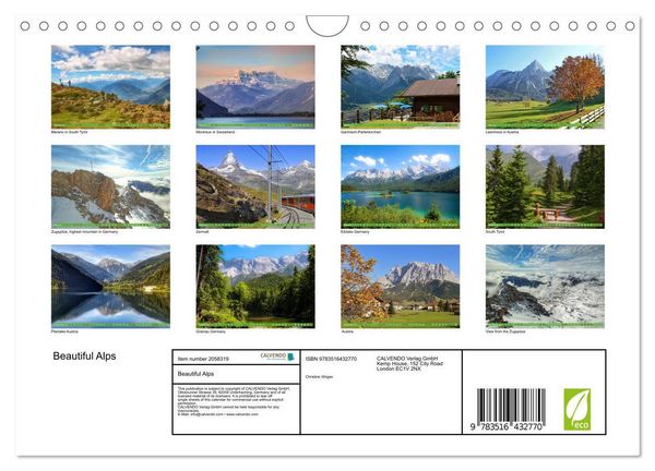 Produktbild: Beautiful Alps (Wall Calendar 2026 DIN A4 landscape), CALVENDO 12 Month Wall Calendar