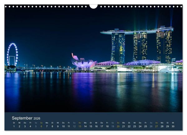 Produktbild: Singapur bei Nacht und Tag (Wandkalender 2026 DIN A3 quer), CALVENDO Monatskalender