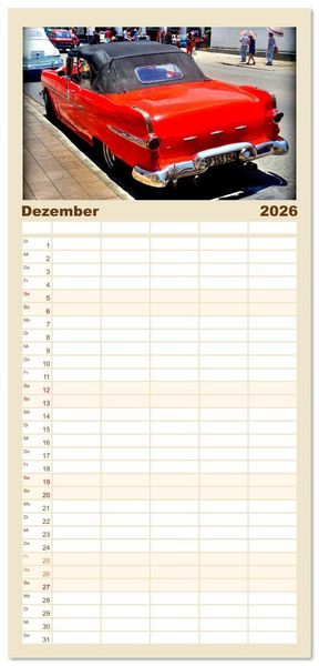 Produktbild: Familienplaner 2026 - PONTIAC '55 mit 5 Spalten (Wandkalender, 21 x 45 cm) CALVENDO
