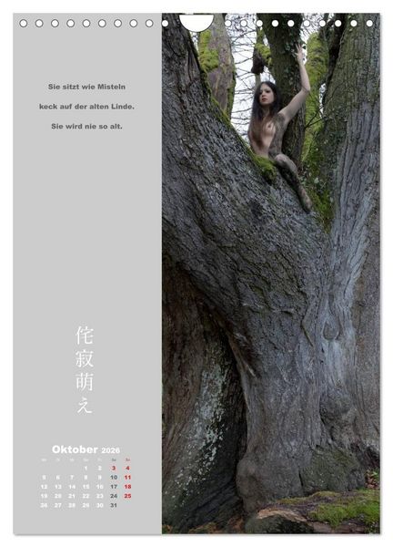Produktbild: wabi sabi moe &mdash; bewundernswert verg&auml;nglich erotisch &mdash; Akt/Bodypainting (Wandkalender 2026 DIN A4 hoch), CALVENDO Monatskalender