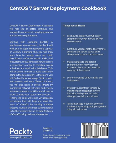 Produktbild: CentOS 7 Server Management Cookbook