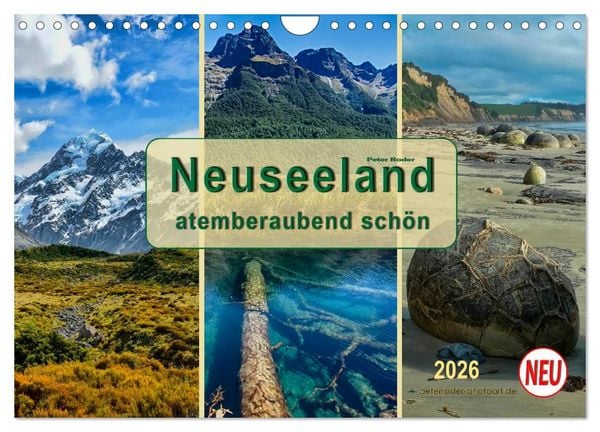 Produktbild: Neuseeland - atemberaubend sch&ouml;n (Wandkalender 2026 DIN A4 quer), CALVENDO Monatskalender