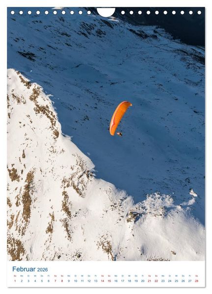 Produktbild: Paragliding - von gr&uuml;nen Wiesen zu schroffen Gletschen (Wandkalender 2026 DIN A4 hoch), CALVENDO Monatskalender