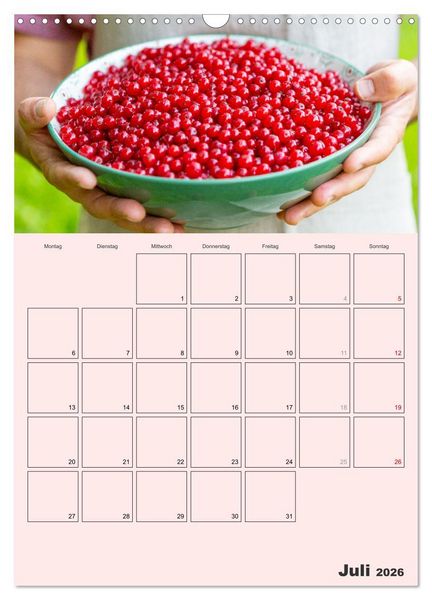 Produktbild: Obst Kalender - GESUND DURCH DAS JAHR (Wandkalender 2026 DIN A3 hoch), CALVENDO Monatskalender