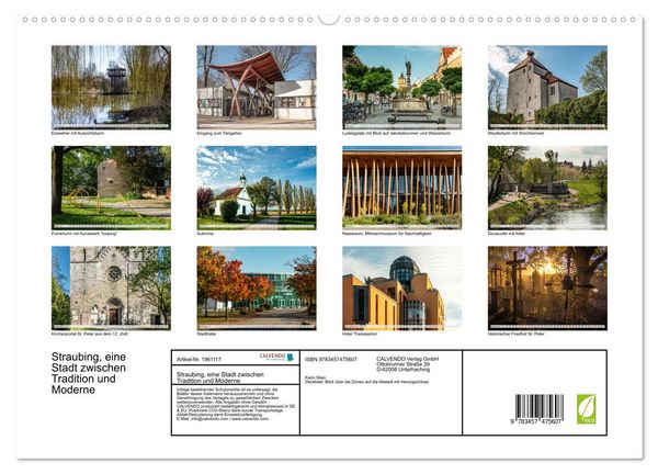 Produktbild: Straubing, eine Stadt zwischen Tradition und Moderne (hochwertiger Premium Wandkalender 2026 DIN A2 quer), Kunstdruck in Hochglanz