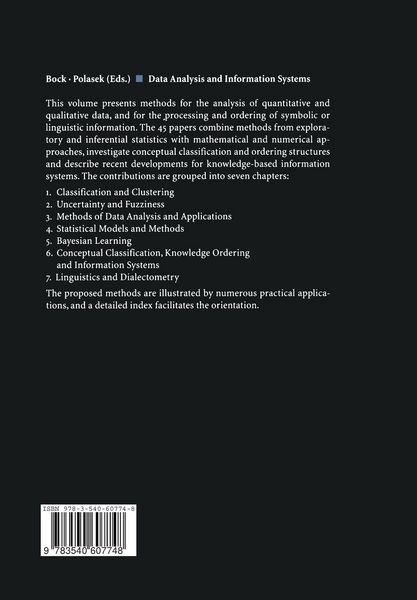 Produktbild: Data Analysis and Information Systems
