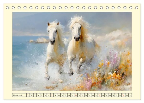 Produktbild: Hufe am Strand. Pferde im Schein des K&uuml;stenlichts (Tischkalender 2027 DIN A5 quer), CALVENDO Monatskalender