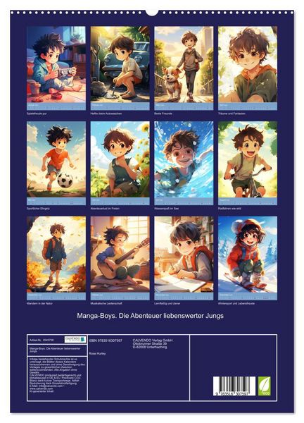 Produktbild: Manga-Boys. Die Abenteuer liebenswerter Jungs (hochwertiger Premium Wandkalender 2026 DIN A2 hoch), Kunstdruck in Hochglanz