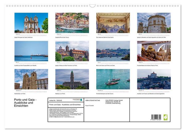 Produktbild: Porto und Gaia - Ausblicke und Einsichten (Wandkalender 2026 DIN A2 quer), CALVENDO Monatskalender