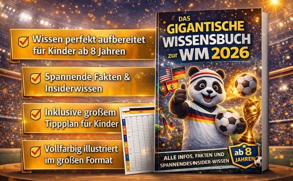 Produktbild: Das gigantische Wissensbuch zur WM 2026 f&uuml;r Kinder