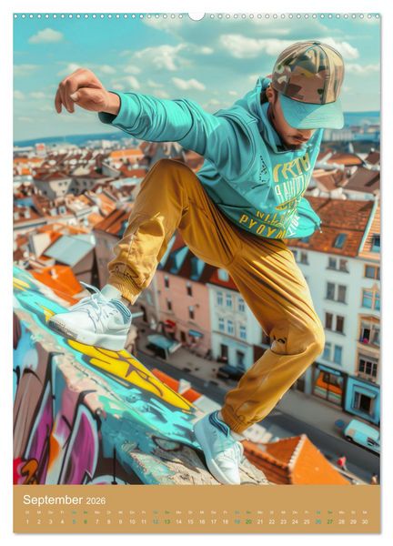 Produktbild: Urbanes Freerunning (hochwertiger Premium Wandkalender 2026 DIN A2 hoch), Kunstdruck in Hochglanz