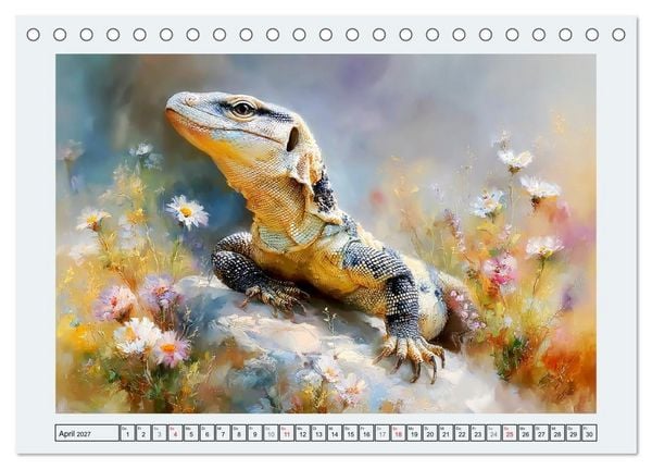Produktbild: Echsenzauber. Farbenfrohe Reptilien (Tischkalender 2027 DIN A5 quer), CALVENDO Monatskalender