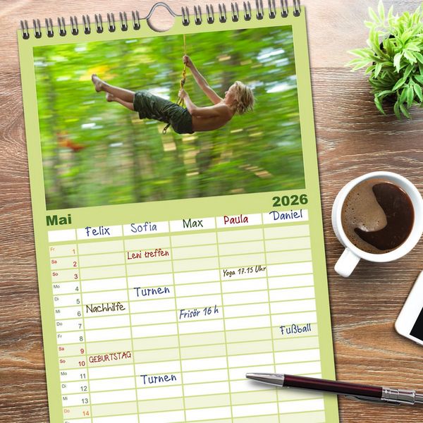 Produktbild: Familienplaner 2026 - Wir lieben die Natur! mit 5 Spalten (Wandkalender, 21 x 45 cm) CALVENDO