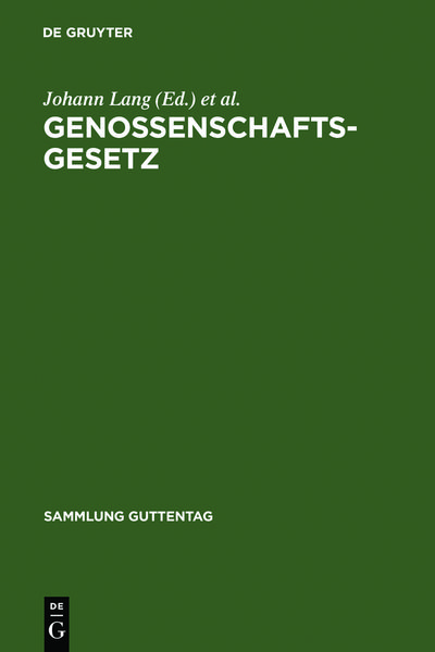 Produktbild: Genossenschaftsgesetz