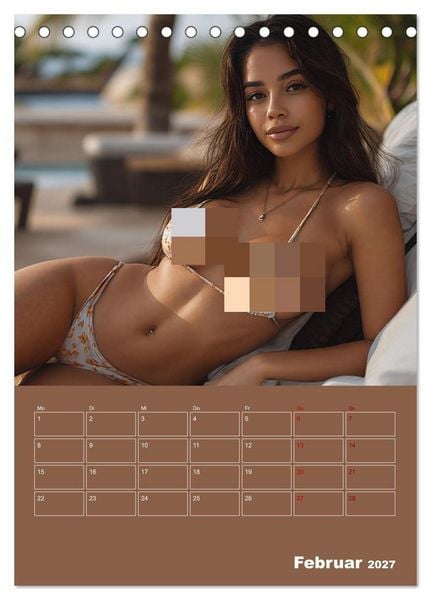 Produktbild: Latina Bikini Kalender: Glamour&ouml;se KI-Kunst mit hei&szlig;en Latina Models (Tischkalender 2027 DIN A5 hoch), CALVENDO Monatskalender