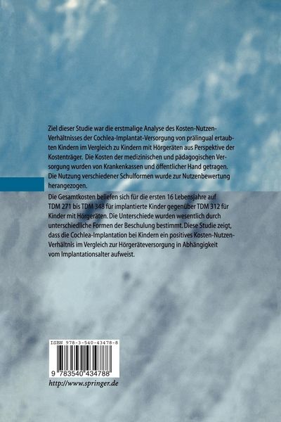 Produktbild: Kosten-Nutzen-Analyse der Cochlea-Implantation bei Kindern