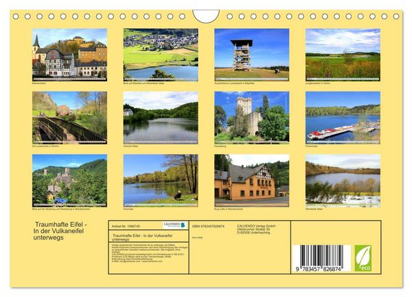Produktbild: Traumhafte Eifel - In der Vulkaneifel unterwegs (Wandkalender 2026 DIN A4 quer), CALVENDO Monatskalender