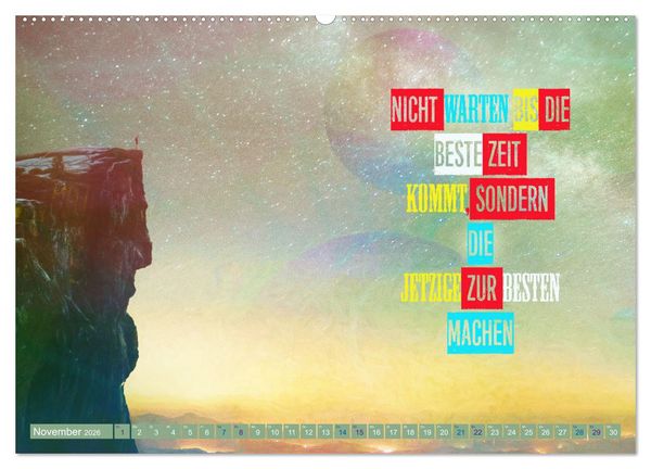 Produktbild: Spr&uuml;che aus dem Leben - Artwork (hochwertiger Premium Wandkalender 2026 DIN A2 quer), Kunstdruck in Hochglanz
