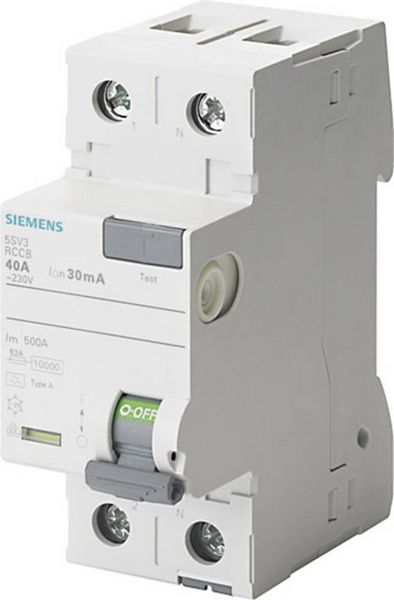 Produktbild: Siemens 5SV33126KK12 5SV3312-6KK12 FI-Schutzschalter A 2polig 25A 0.03A 230V