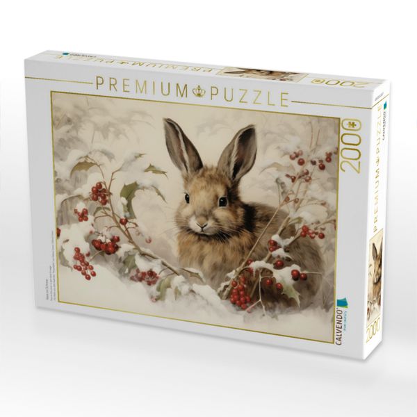 Produktbild: CALVENDO Puzzle Hase im Schnee | 2000 Teile Lege-Gr&ouml;&szlig;e 90x67cm Foto-Puzzle f&uuml;r gl&uuml;ckliche Stunden