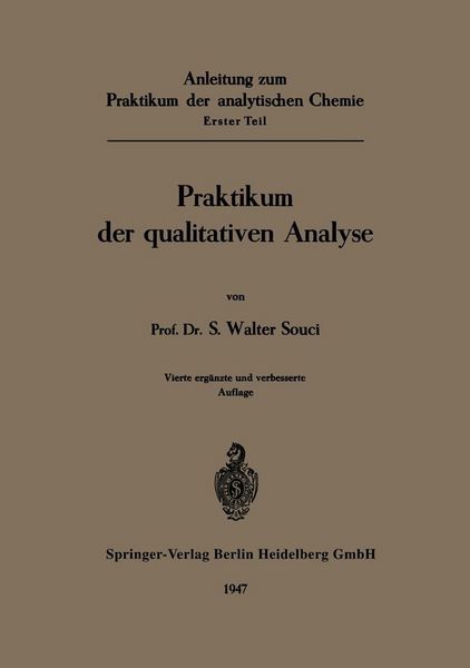 Produktbild: Anleitung zum Praktikum der analytischen Chemie