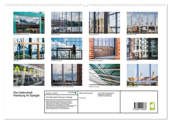 Produktbild: Die Hafenstadt Hamburg im Spiegel (hochwertiger Premium Wandkalender 2026 DIN A2 quer), Kunstdruck in Hochglanz