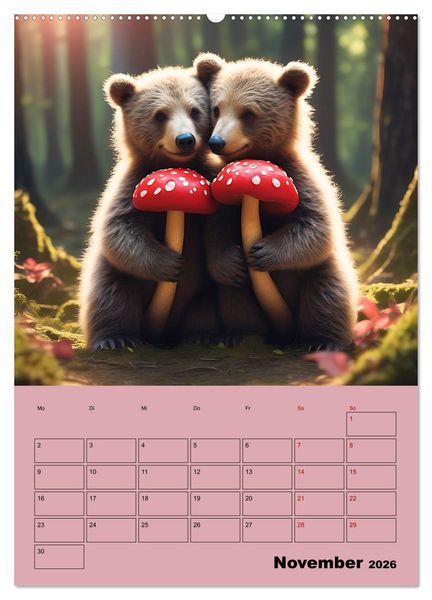 Produktbild: Tierkinder im Zauberwald (hochwertiger Premium Wandkalender 2026 DIN A2 hoch), Kunstdruck in Hochglanz