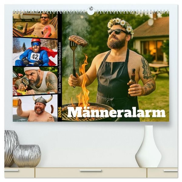 Männeralarm - Ein Jahr voller herrlicher Männlichkeit (hochwertiger Premium Wandkalender 2026 DIN A2 quer), Kunstdruck in Hochglanz
