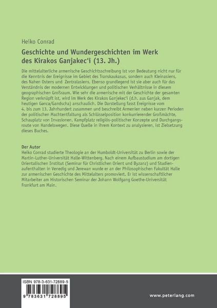 Produktbild: Geschichte und Wundergeschichten im Werk des Kirakos Ganjakec&lsquo;i (13. Jh.)