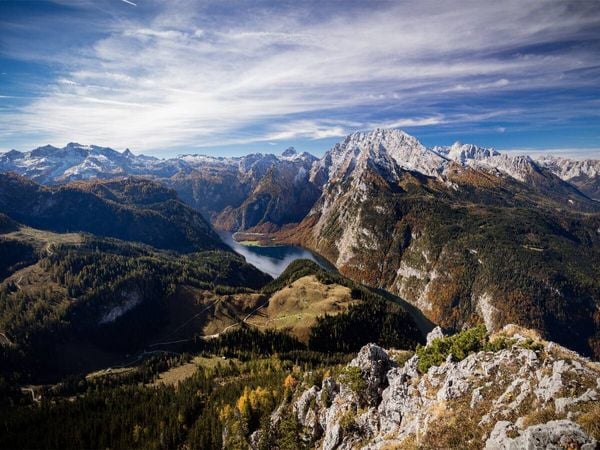 Produktbild: CALVENDO Puzzle Blick vom Jenner auf K&ouml;nigssee und Watzmann im Berchtesgadener Land | 1000 Teile Lege-Gr&ouml;&szlig;e 64x48cm Foto-Puzzle f&uuml;r gl&uuml;ckliche Stunden