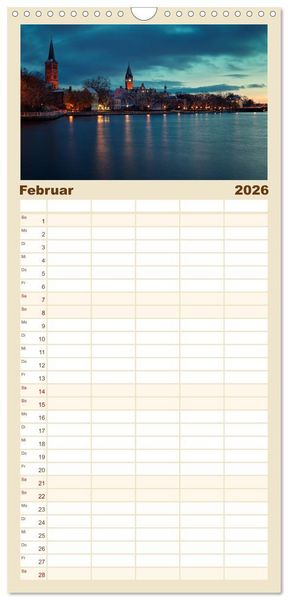 Produktbild: Familienplaner 2026 - Berlin zwischen Tag und Nacht mit 5 Spalten (Wandkalender, 21 x 45 cm) CALVENDO